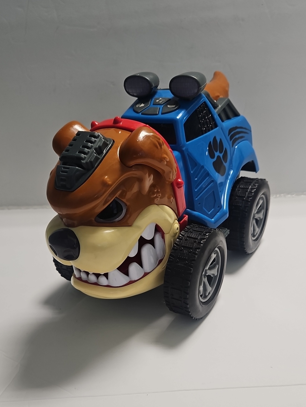 Blue Bulldog Monster Truck Kids Toy - Sturdy Ride-On Play Vehicle